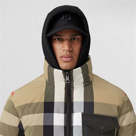 8033925 burberry|Reversible Check Nylon Puffer Jacket in Archive beige/black.